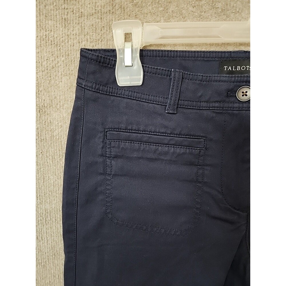Talbots Wide Leg Ankle Pants Womens 6 Petite Navy Blue Stretch NEW - Picture 2 of 8
